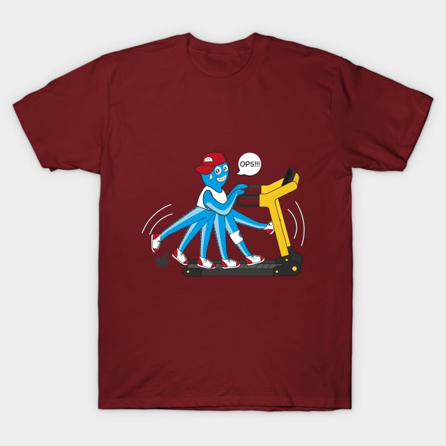 Octopus on Treadmill-GYM Training T-Shirt by MaryMas